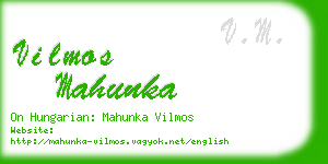 vilmos mahunka business card